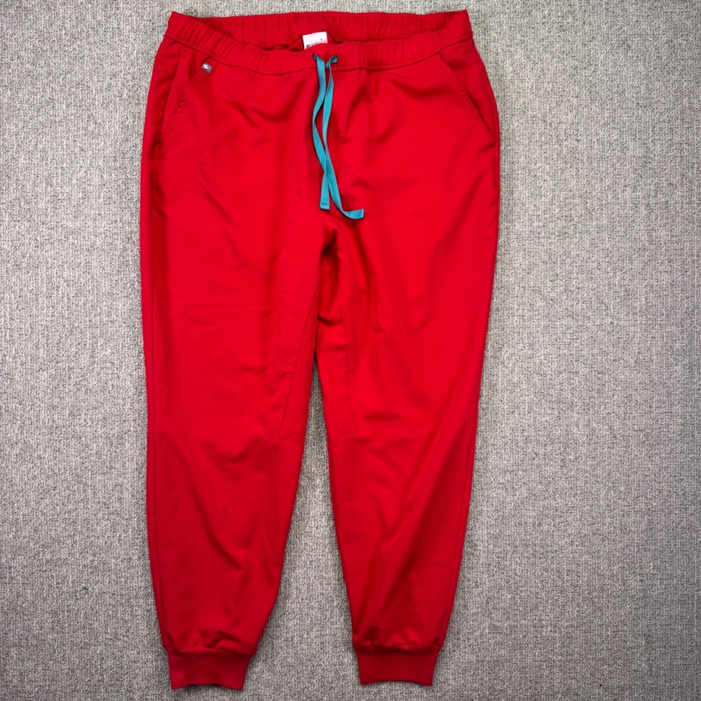 FIGS Men's Tansen Jogger Scrub Pants XL Short Red Technical Stretch EUC